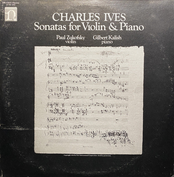 レコードです(*´∇｀)　ズーコフスキー アイヴス　ヴァイオリンソナタ Zukofsky - Kalisk - Ives - Sonatas For Violin & Piano – SolSta Records