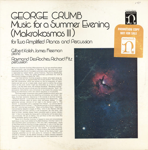 Gilbert Kalish, James Freeman, Raymond Des Roches - Music For A Summer Evening (Makrokosmos III)