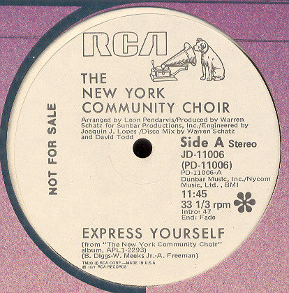 The New York Community Choir - Express Yourself / Have A Good Time