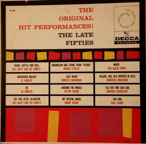 Various - The Original Hit Performances! The Late Fifties