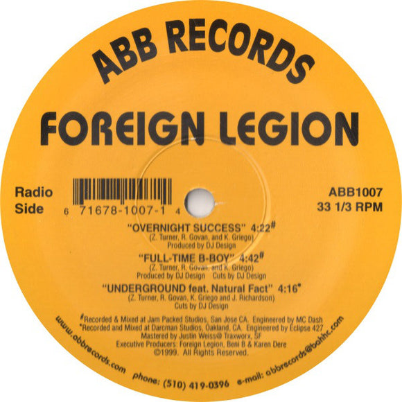 Foreign Legion - Overnight Success / Full-Time B-Boy / Underground